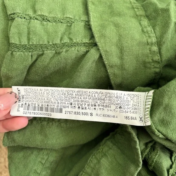 Zara green linen top - Picture 6 of 7